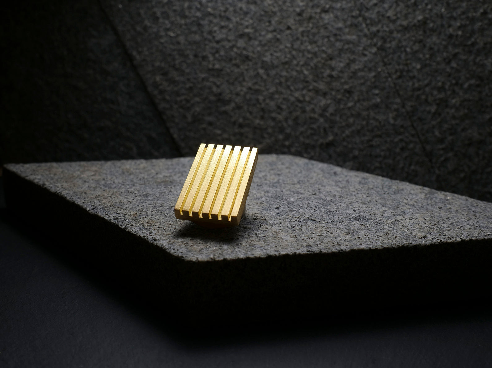 Handmade gold rectangle bolo tie