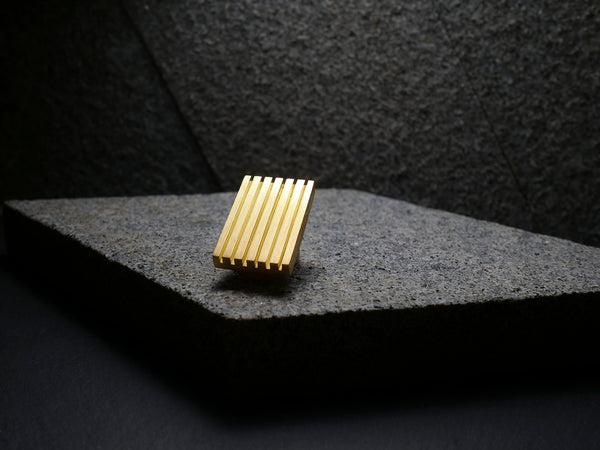Handmade gold rectangle bolo tie