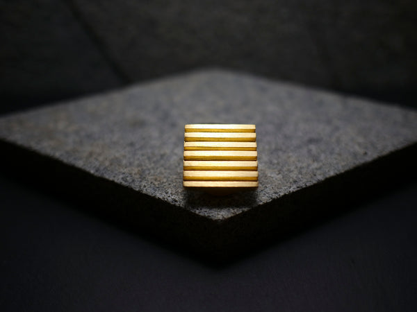 Handmade gold square bolo tie